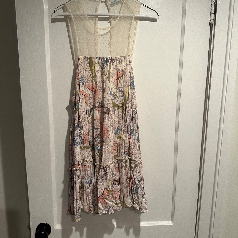 Butterfly Lace Dress Button Back